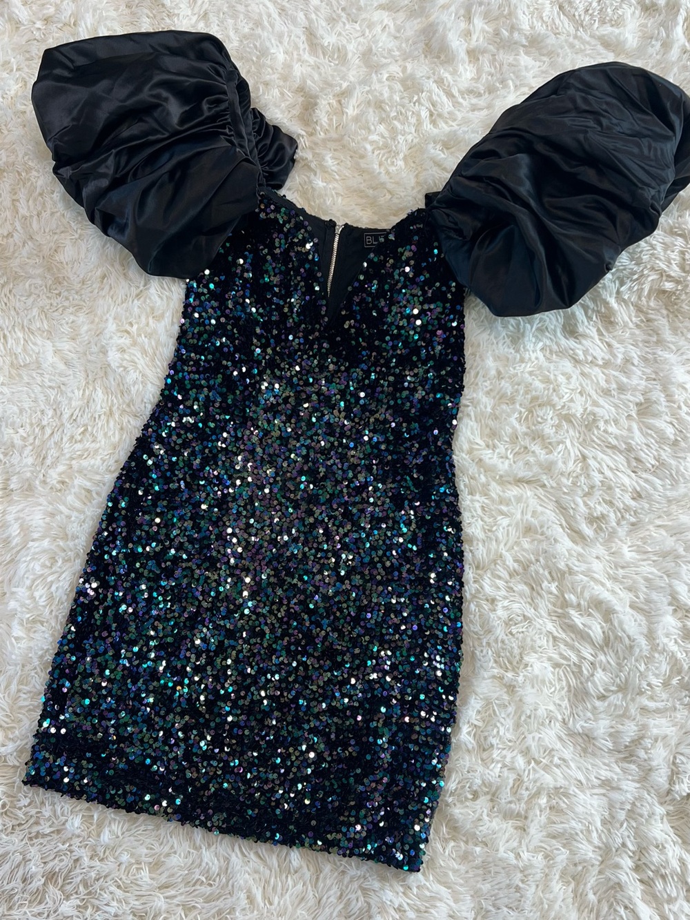 BLITHE Black Sequin Mini Dress - Picture 2 of 8